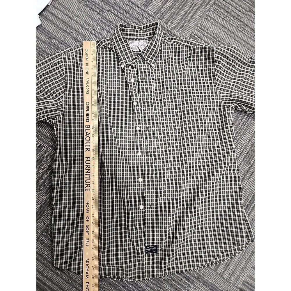 Woods &Gray Vtg Plaid Green Short Sleeve Button Down Plaid Shirt.‎ L 100% Cotton